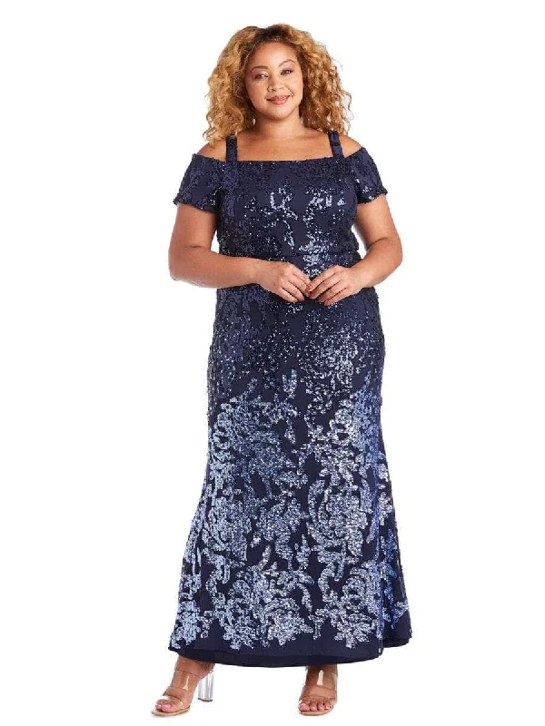 R&M Richards 7133W - Cold Shoulder Fitted Evening Dress