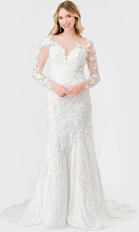 Trevi Collection MS0030 - Illusion Neck Long Sleeve Wedding Gown